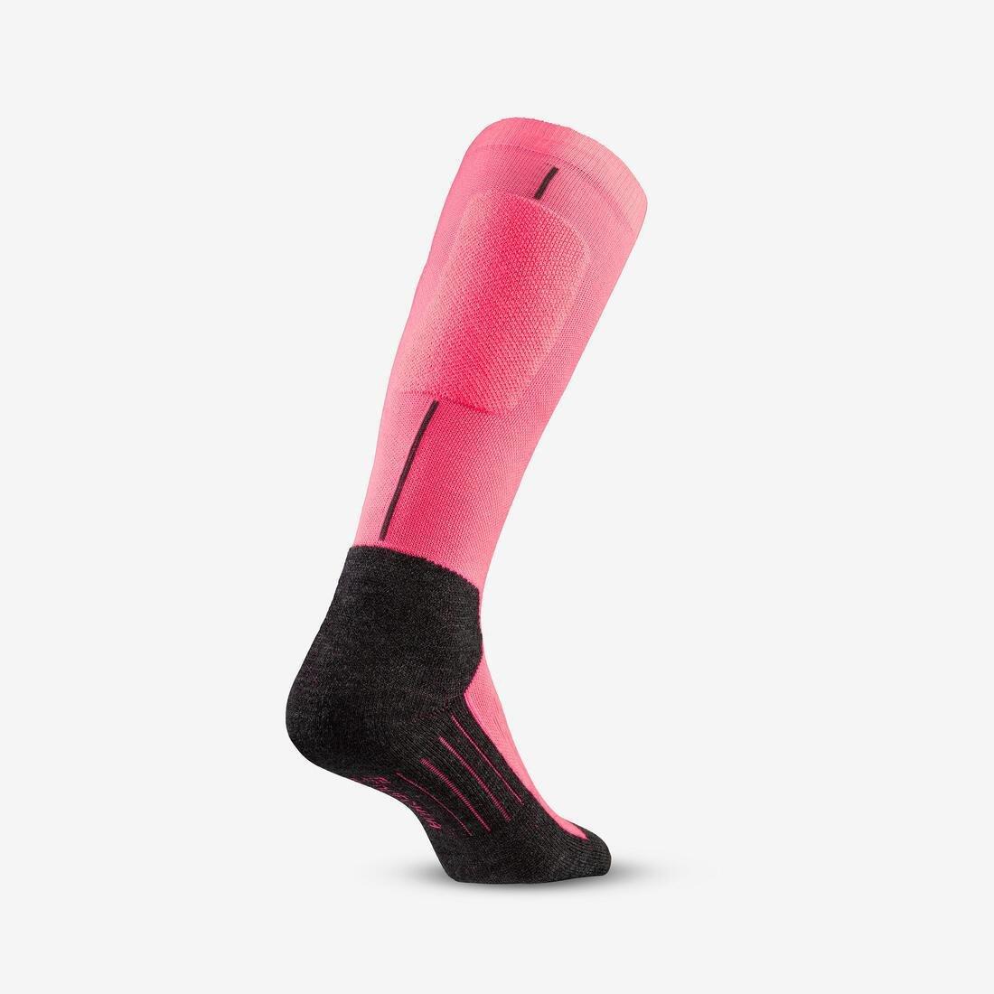 Adults Warm And Comfortable Ski Socks - 500, Pink, No Color, large image number 4