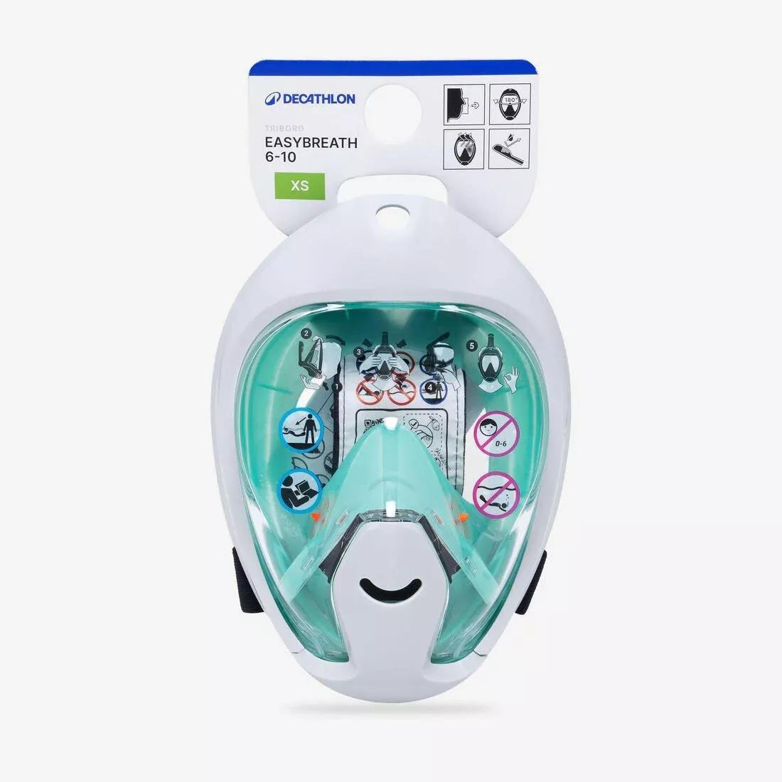 Kids Unisex Easybreath Snorkelling Surface Mask Xs (Ages 6-10) No Bag, Beige, No Color, large image number 10