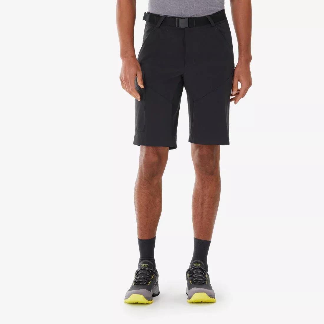 Men Long Hiking Shorts - MH500, Black, No Color, large image number 0