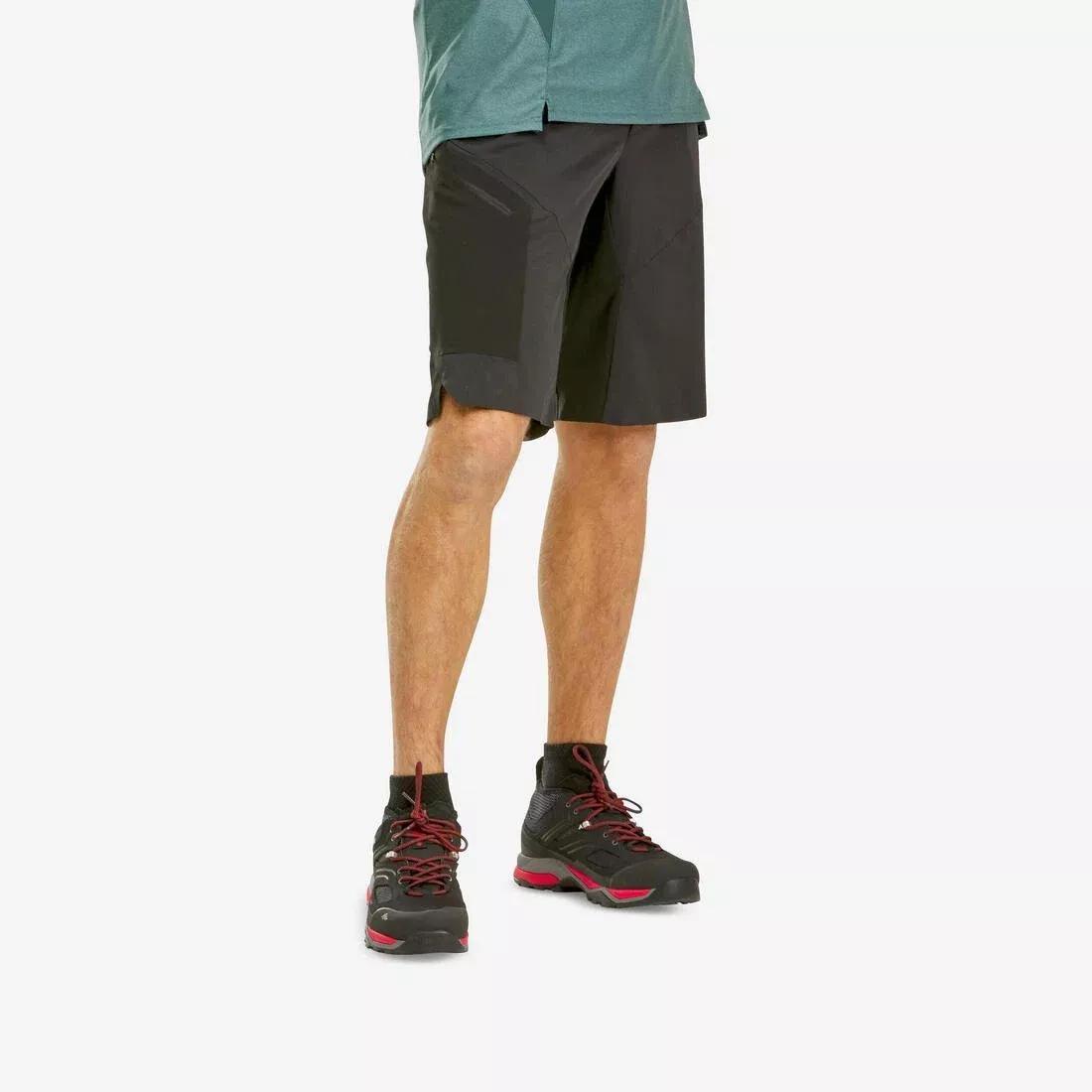 Men Long Hiking Shorts - MH500, Black, No Color, large image number 1