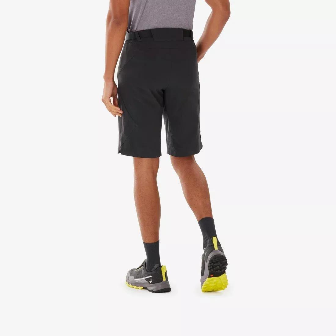 Men Long Hiking Shorts - MH500, Black, No Color, large image number 6