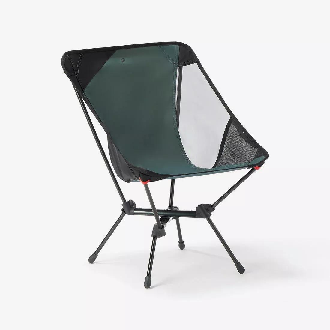 Foldable, Ultra-Compact Low Camping Chair - 500 M, Green, No Color, large image number 0
