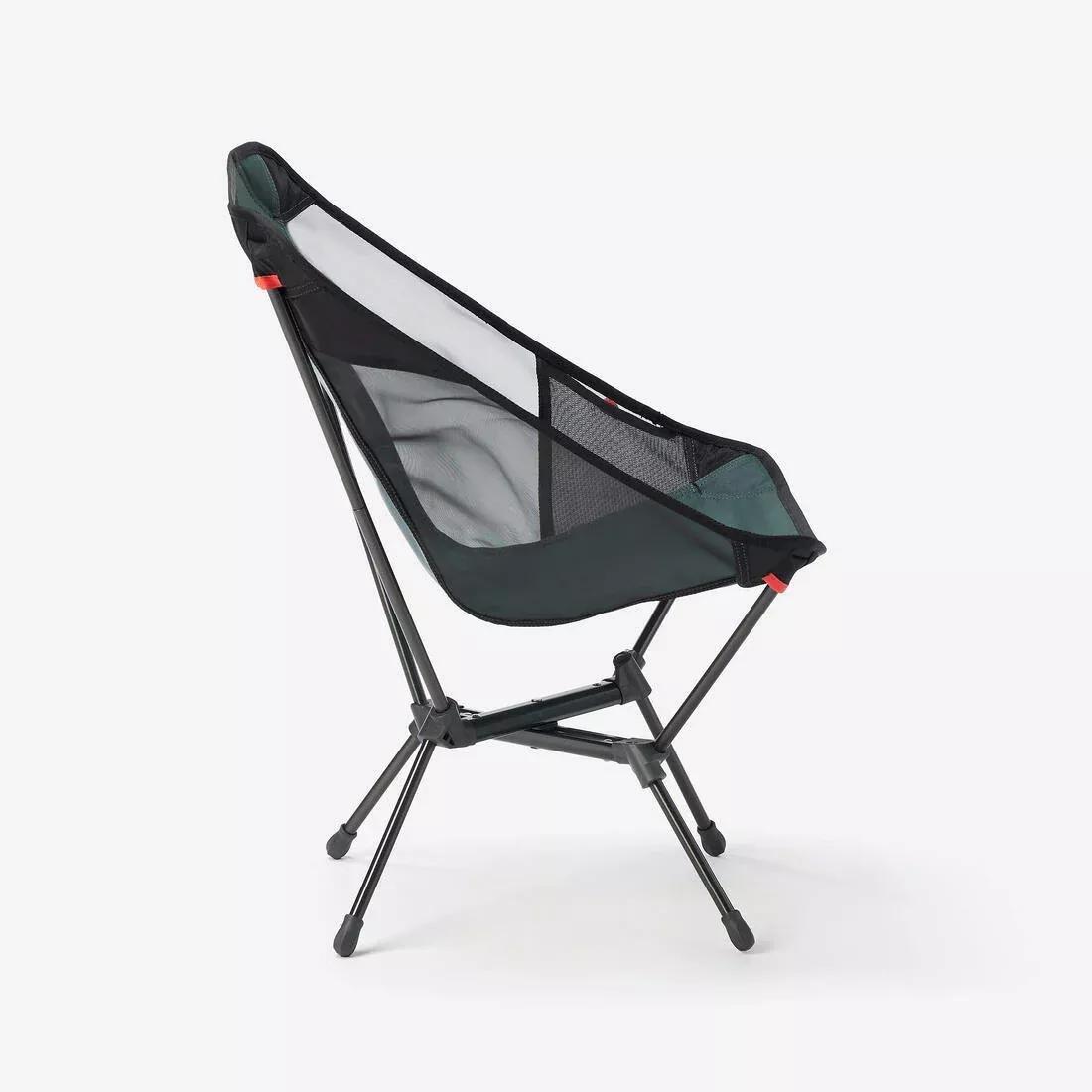 Foldable, Ultra-Compact Low Camping Chair - 500 M, Green, No Color, large image number 9
