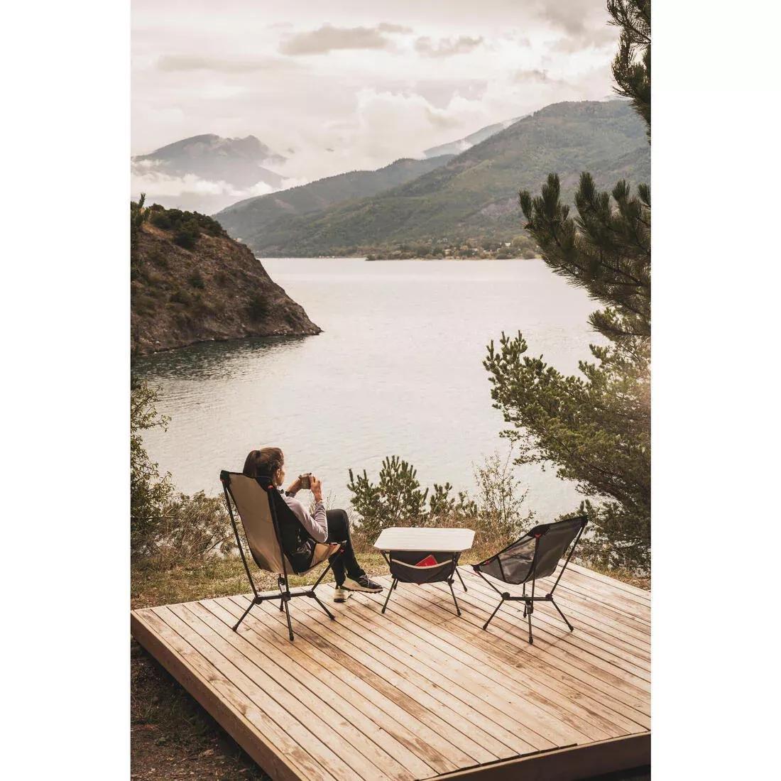 Foldable, Ultra-Compact Low Camping Chair - 500 M, Green, No Color, large image number 11