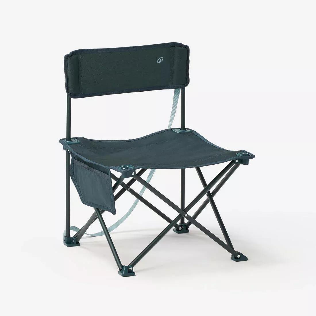 Camping Compact Low Chair - 100, Blue, No Color, large image number 0