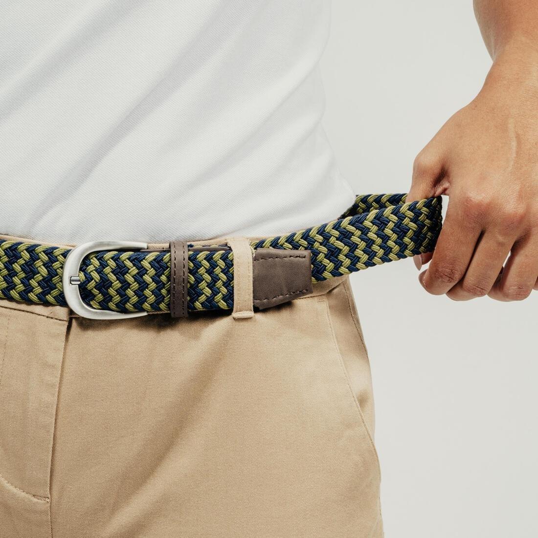 Elastic & stretchy braided Golf belt, Blue, No Color, large image number 5