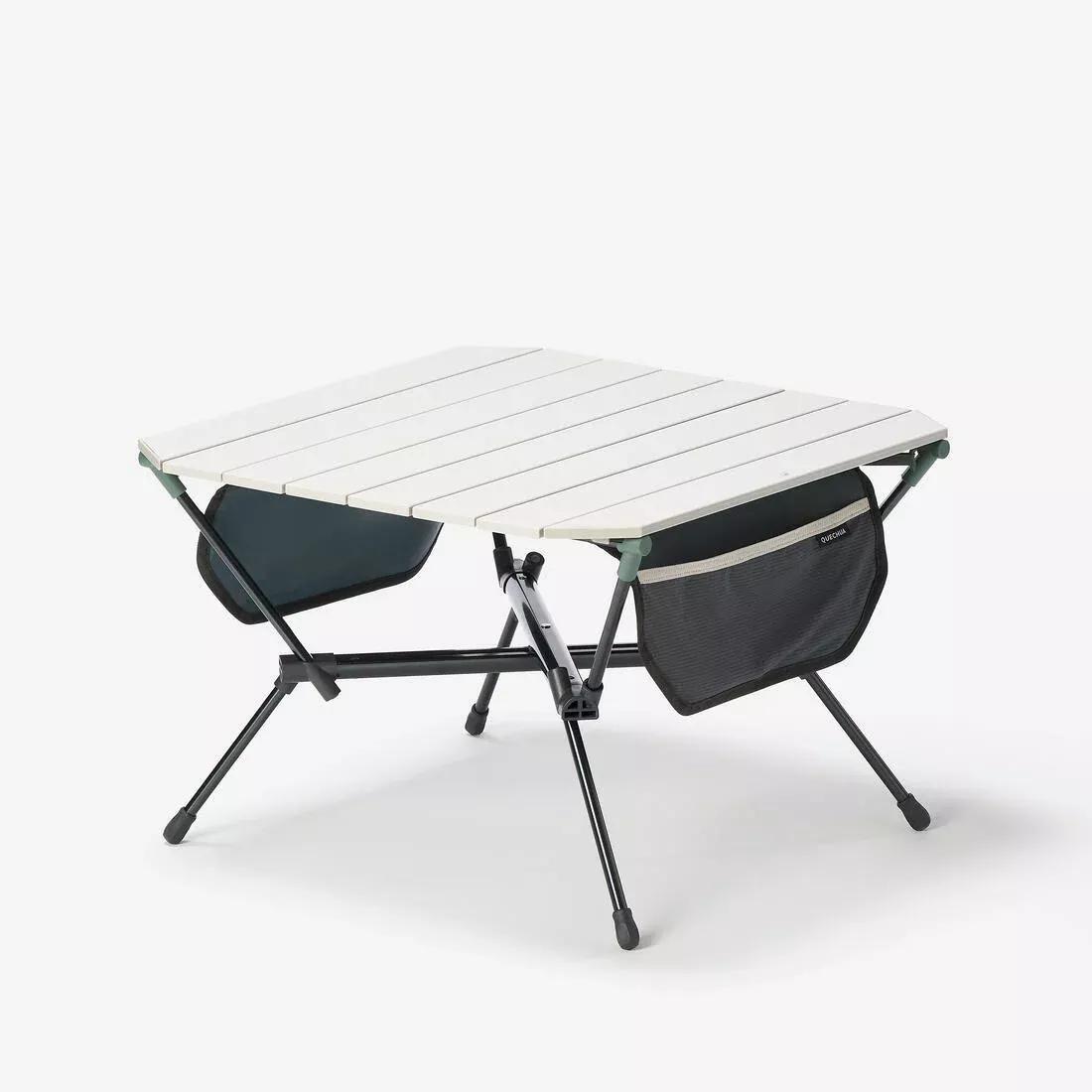 Compact camping table - 2 people, Grey, No Color, large image number 0