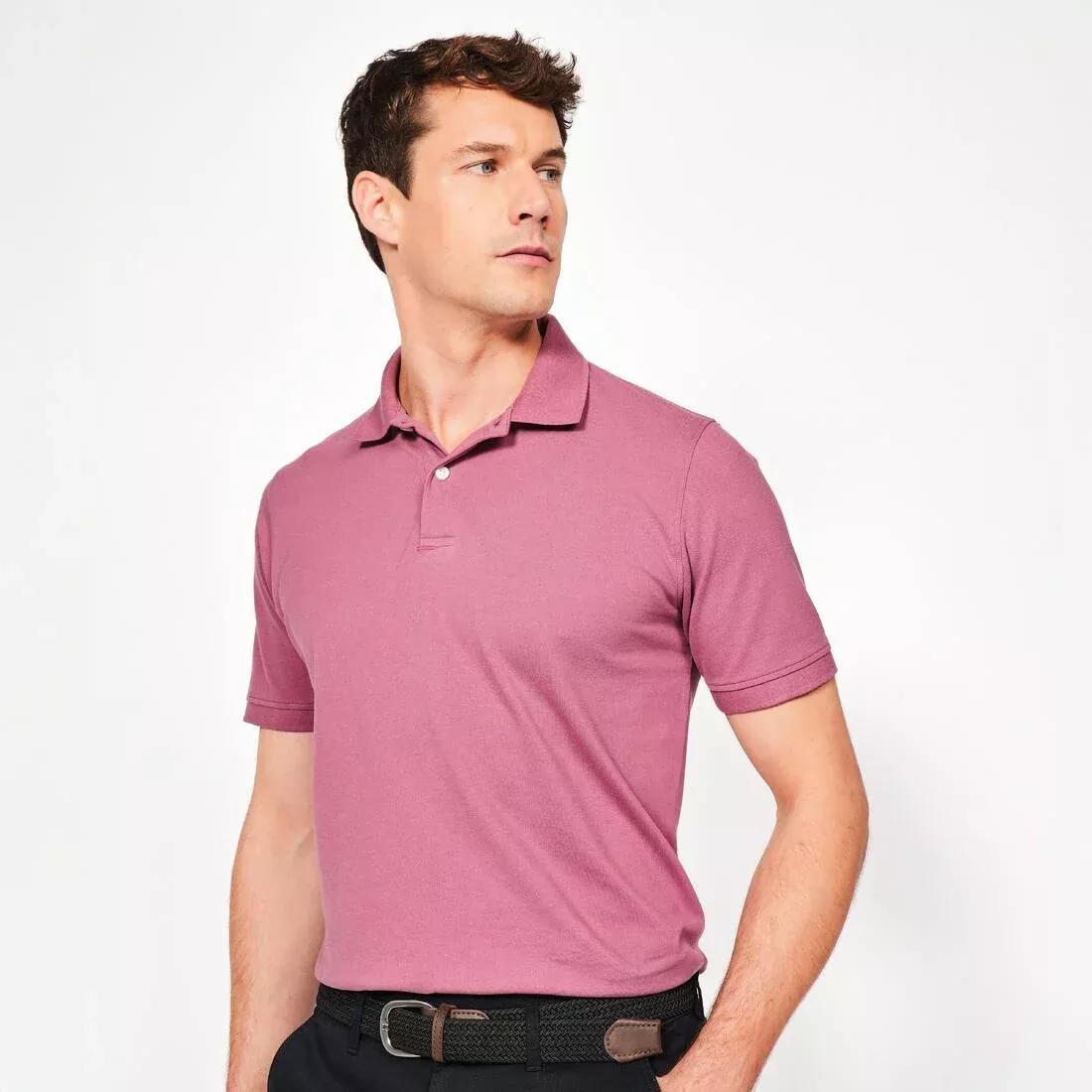 Men golf cotton and polyester short-sleeved polo shirt - MW500, Purple, No Color, medium