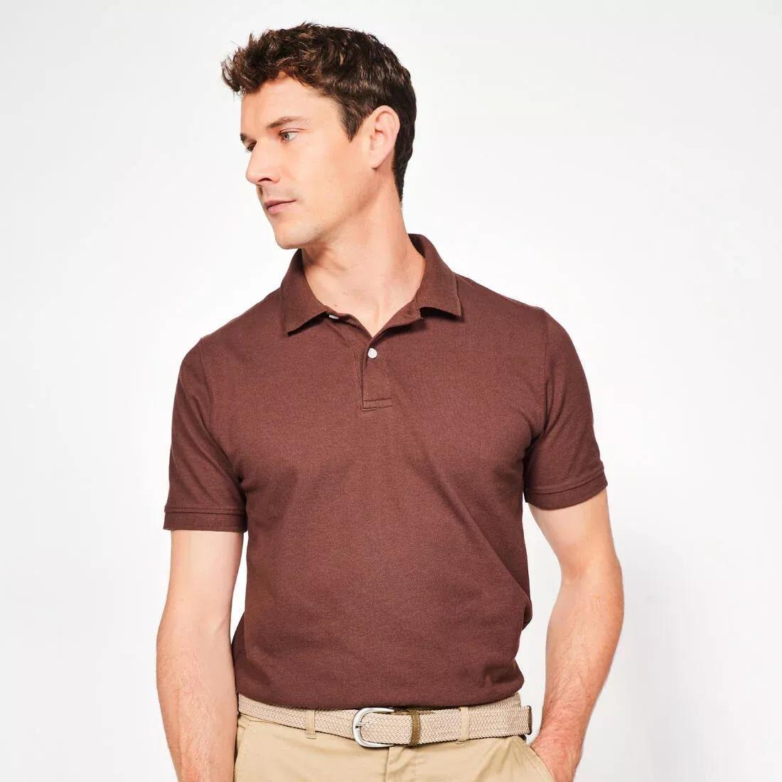 Men golf cotton and polyester short-sleeved polo shirt - MW500, Purple, No Color, large image number 7