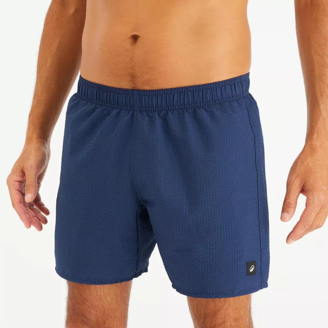 Men Swimming Shorts - 100 Textured, Blue, No Color, large image number 0