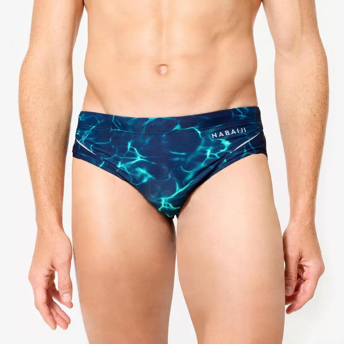 Men swimming trunks swim briefs - 900 print - lines, Blue, No Color, large image number 0