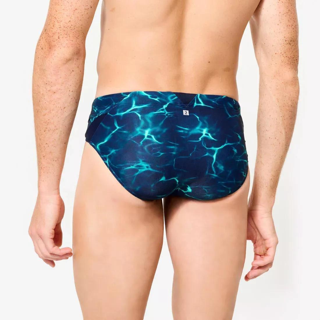 Men swimming trunks swim briefs - 900 print - lines, Blue, No Color, large image number 3