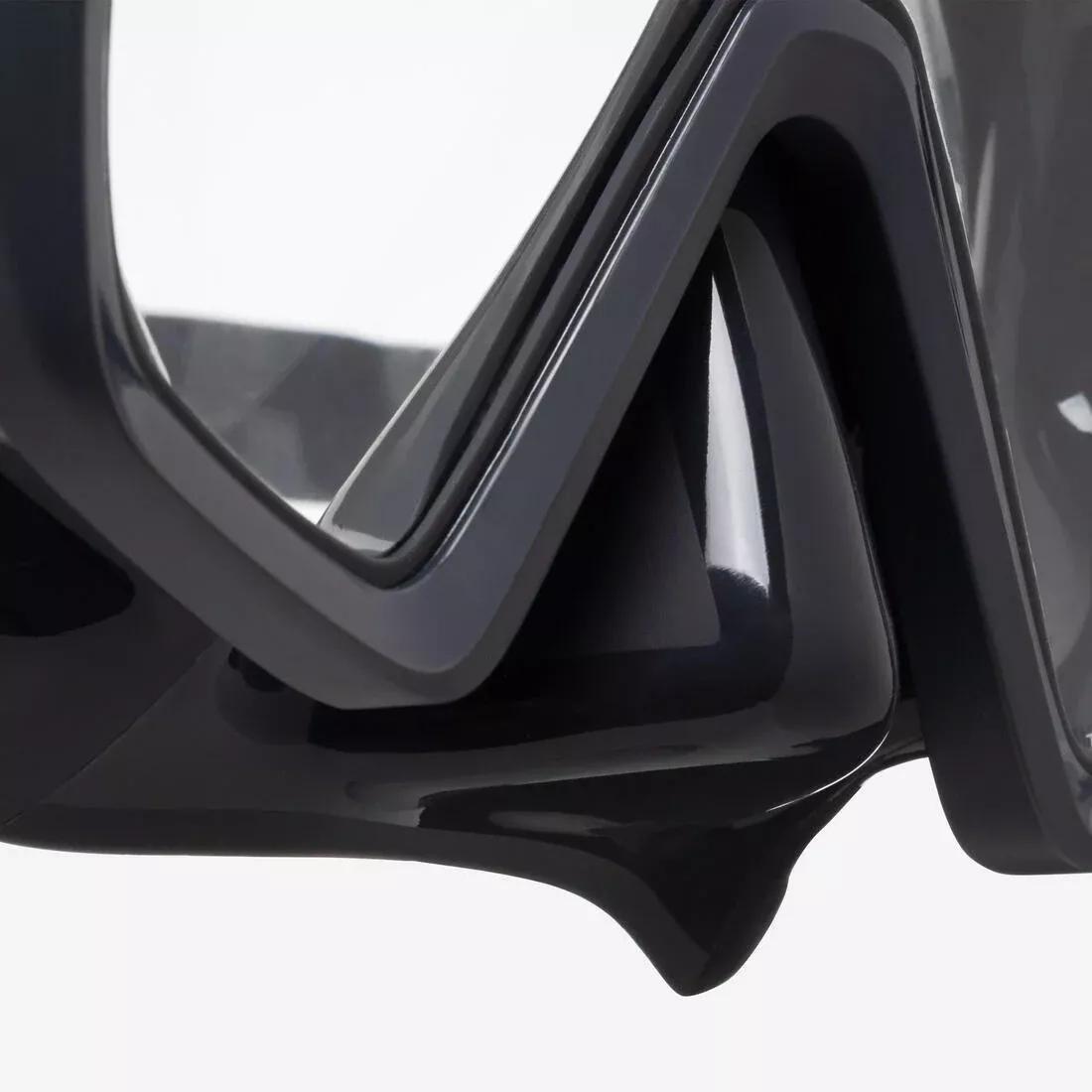 BLACK Anti-fog diving mask - 100 Mono silicone strap, No Color, large image number 8