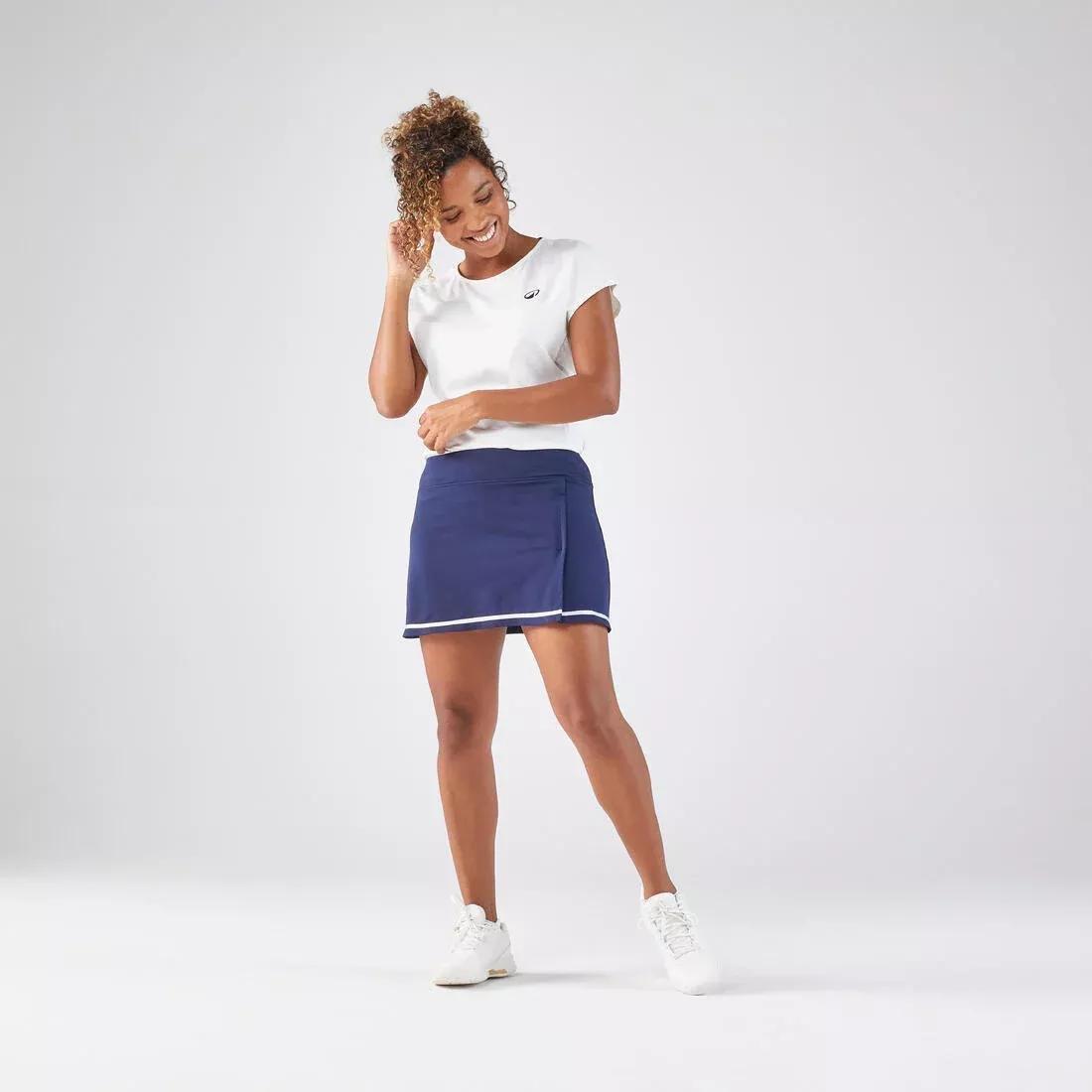 Women Dry Crew Neck Soft Tennis T-Shirt - Dry 500, Green, No Color, large image number 3