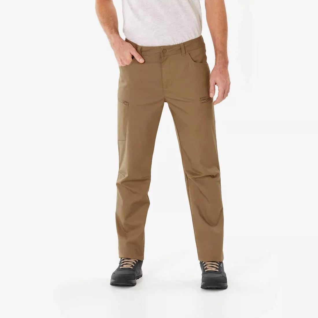 Men Hiking Trousers - NH500 Regular, Brown, No Color, large image number 0