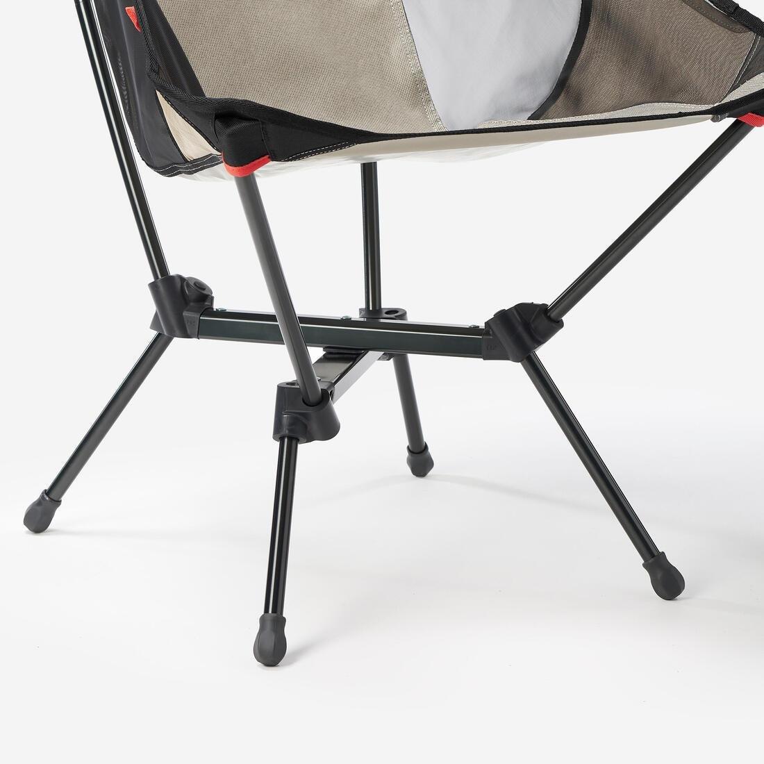 Low Camping Chair - Ultra-Compact With A High Backrest - 500 L, Beige, No Color, large image number 6