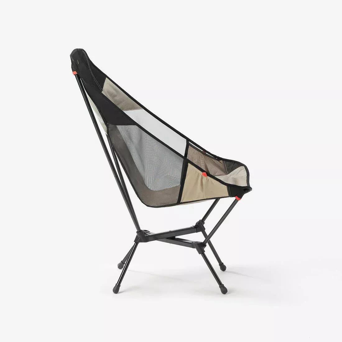 Low Camping Chair - Ultra-Compact With A High Backrest - 500 L, Beige, No Color, large image number 8