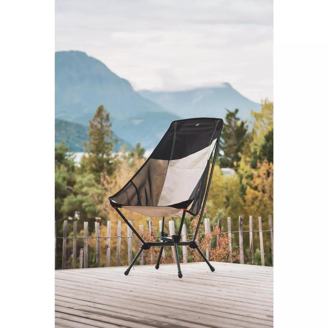 Low Camping Chair - Ultra-Compact With A High Backrest - 500 L, Beige, No Color, large image number 11