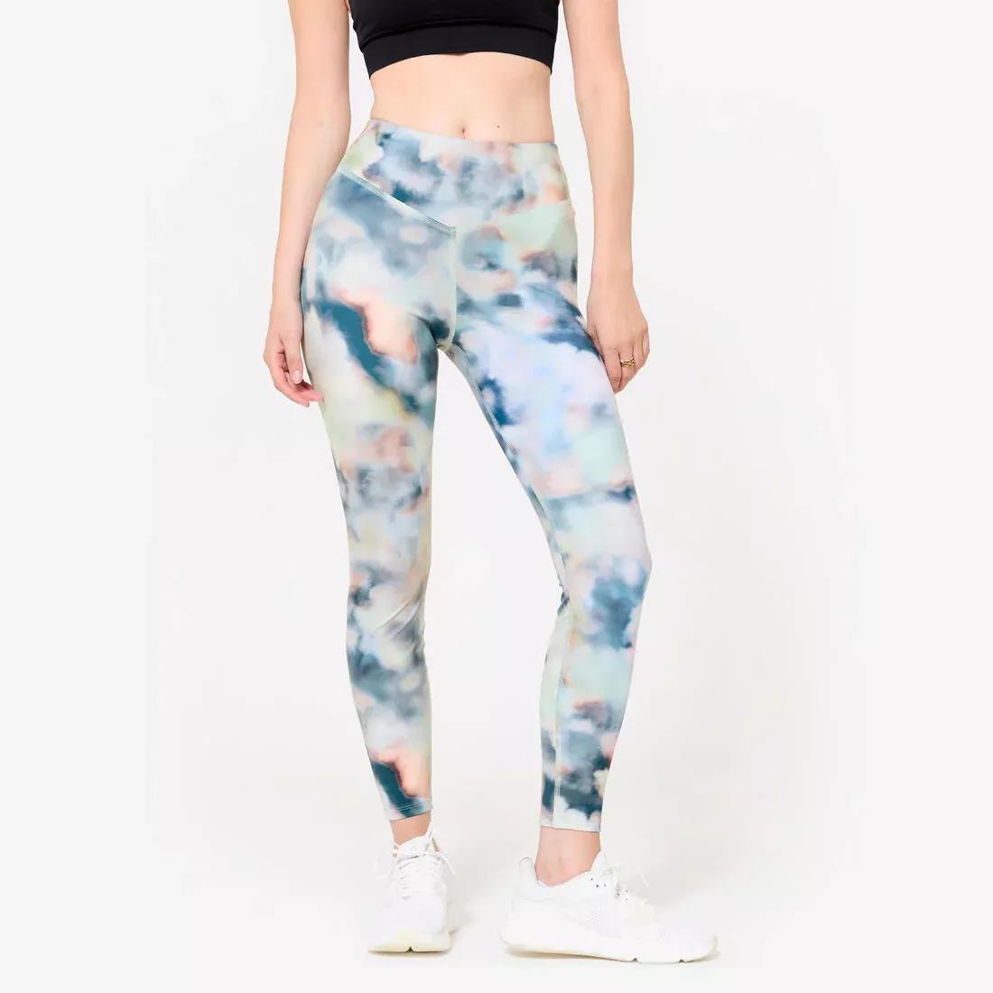 Women High-Waisted Fitness Cardio Leggings - Print, Multicolour, No Color, medium