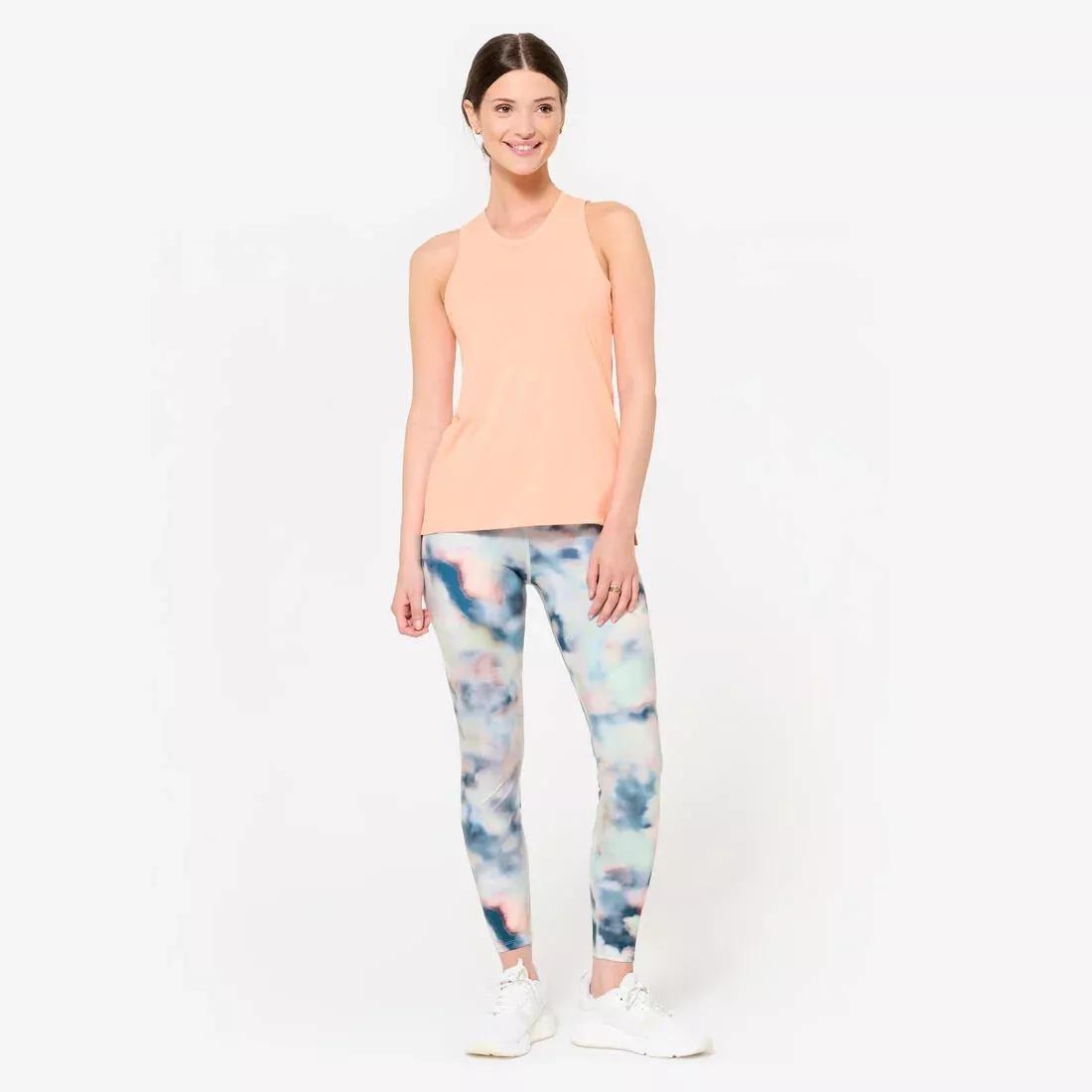 Women High-Waisted Fitness Cardio Leggings - Print, Multicolour, No Color, large image number 1