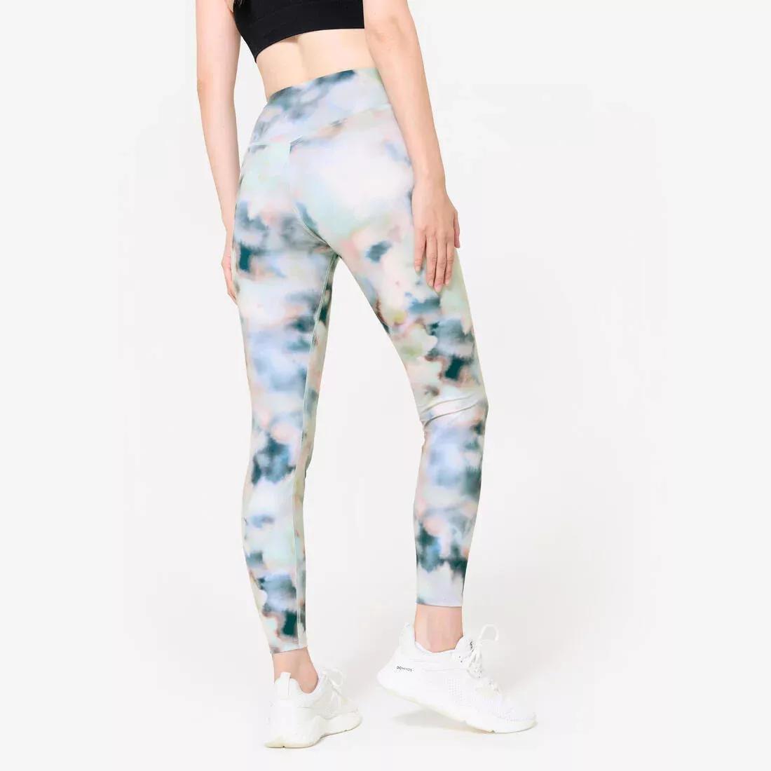 Women High-Waisted Fitness Cardio Leggings - Print, Multicolour, No Color, large image number 3