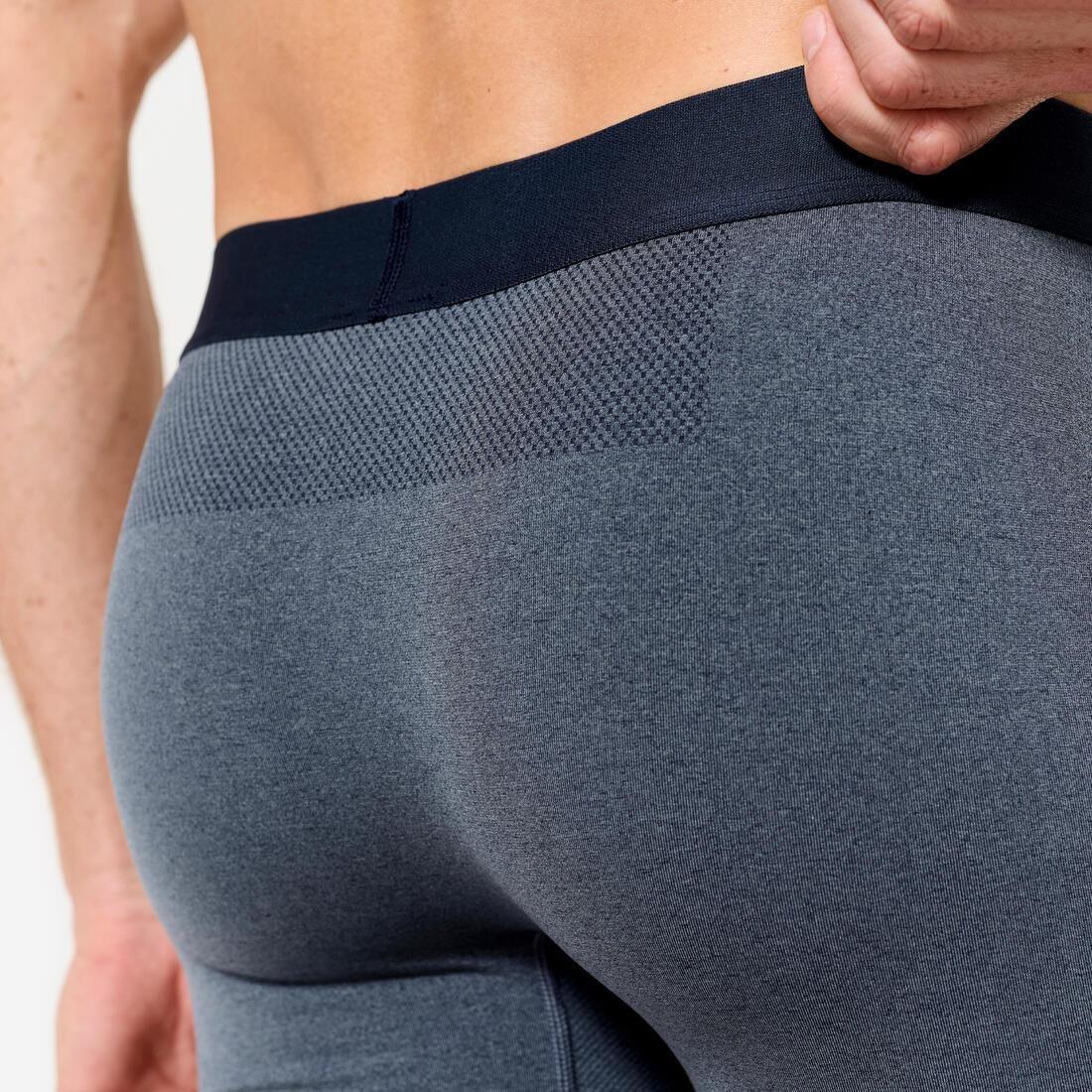 Men Long Seamless Boxers, Blue, No Color, large image number 3