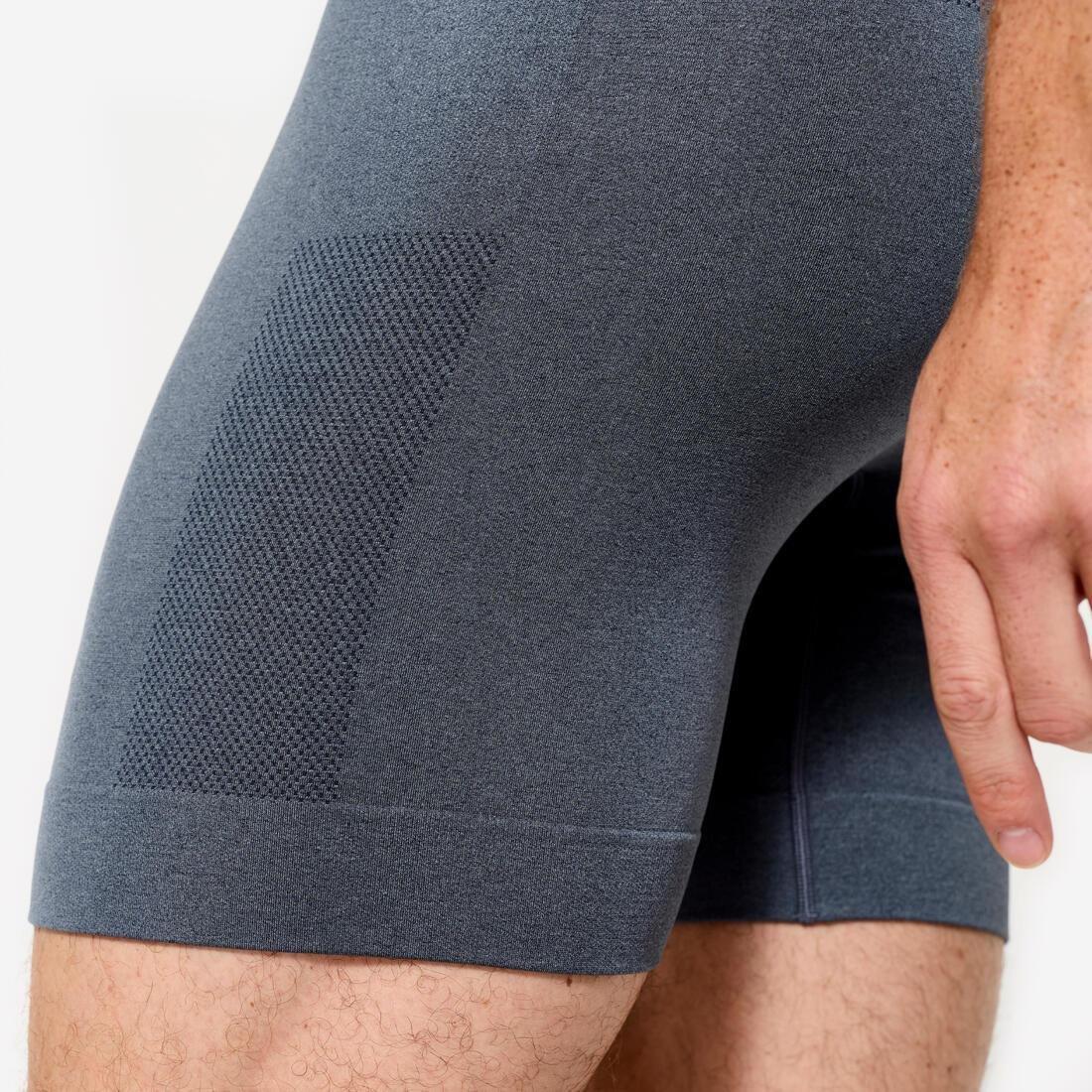 Men Long Seamless Boxers, Blue, No Color, large image number 4