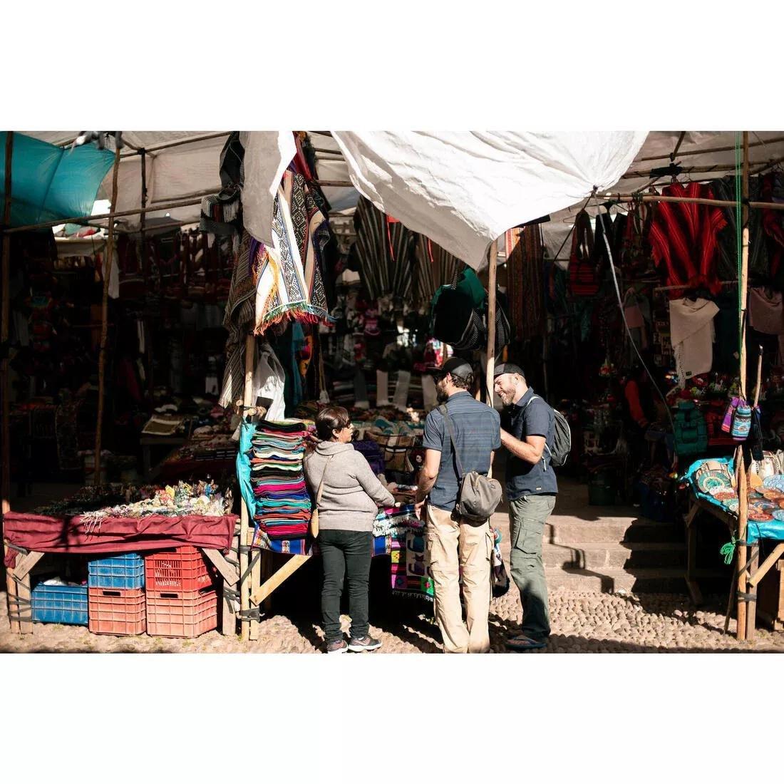 Men Modular Hiking Cargo Trousers - Travel 500 Modul, Brown, No Color, medium