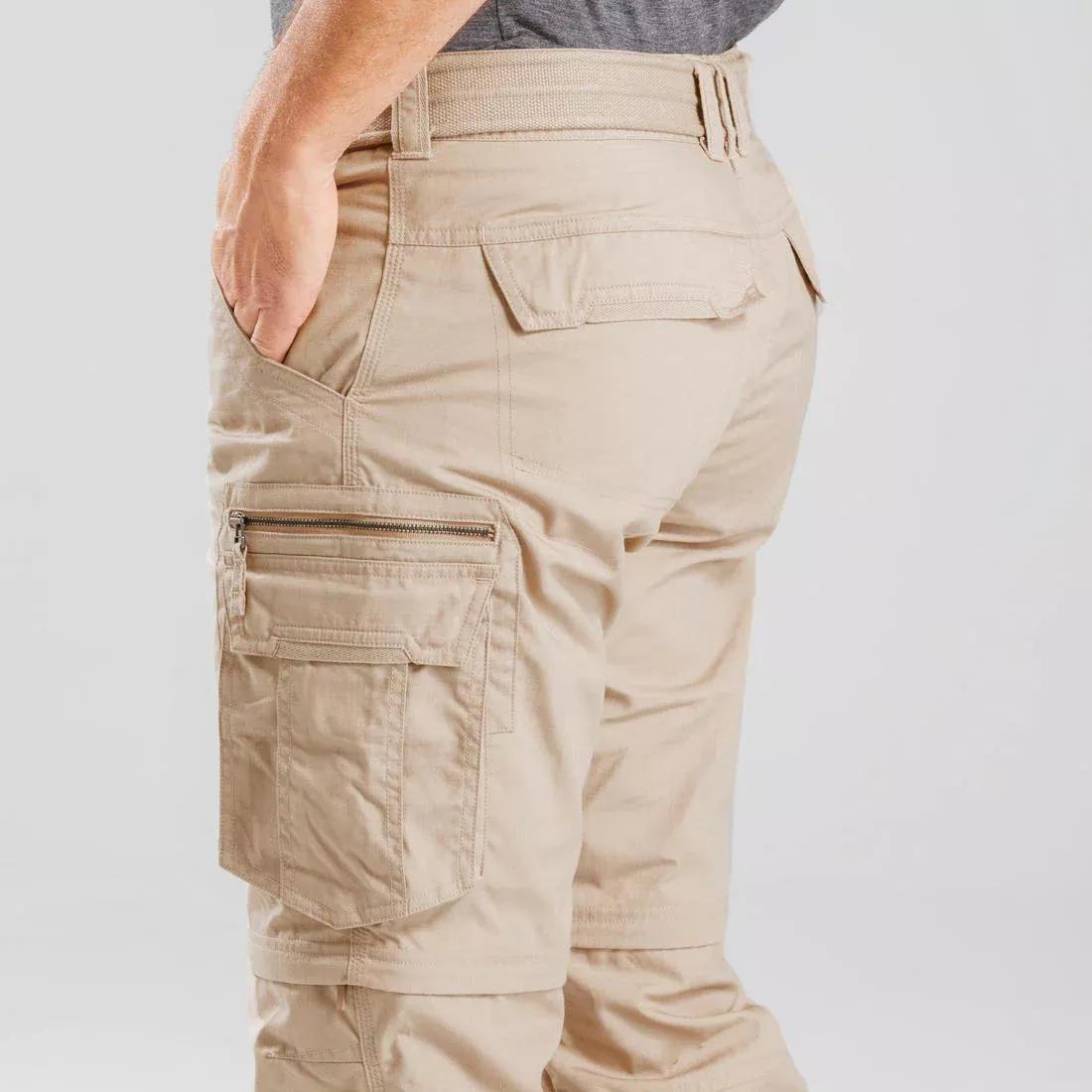 Men Modular Hiking Cargo Trousers - Travel 500 Modul, Brown, No Color, large image number 9