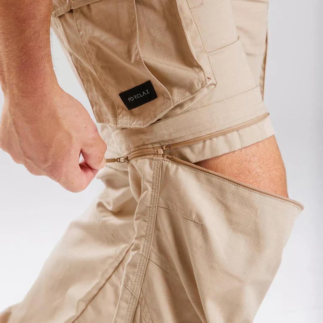 Men Modular Hiking Cargo Trousers - Travel 500 Modul, Brown, No Color, large image number 11