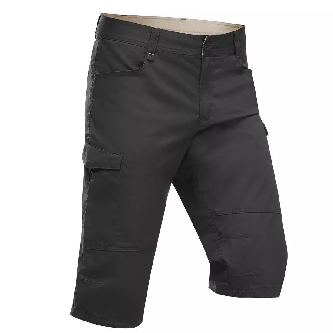 SMOKED GREEN Men's Hiking Bermuda Shorts  NH500, No Color, medium