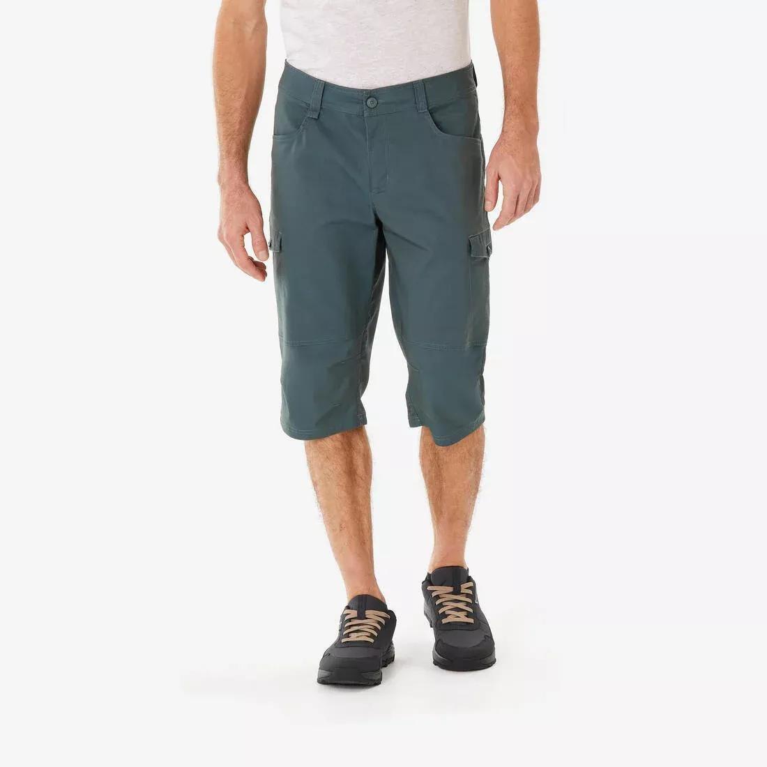 SMOKED GREEN Men's Hiking Bermuda Shorts  NH500, No Color, medium