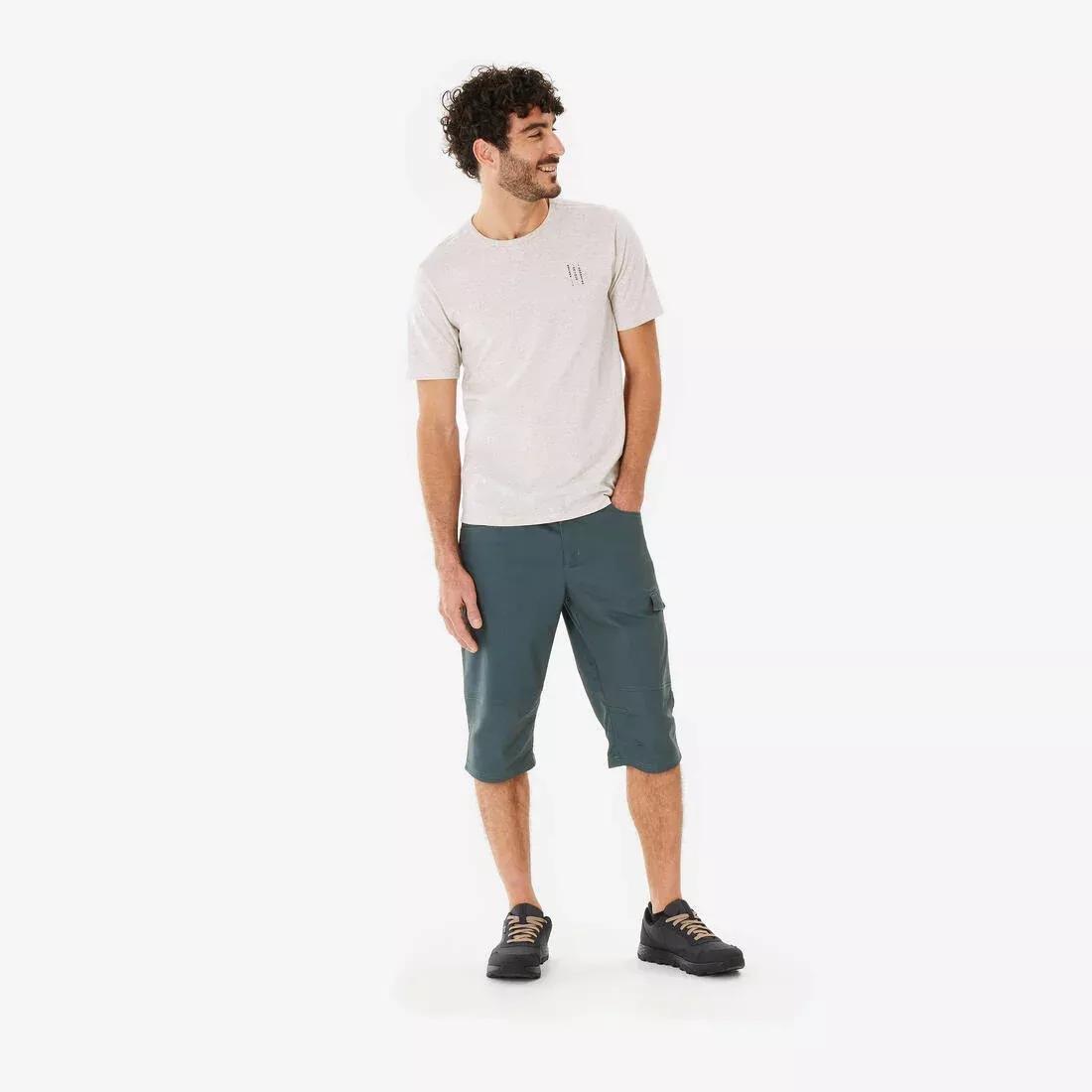 SMOKED GREEN Men's Hiking Bermuda Shorts  NH500, No Color, medium