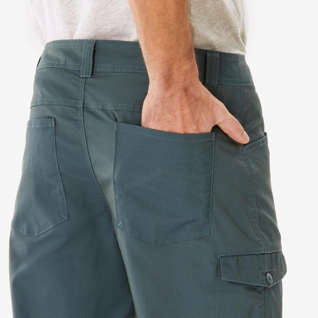 SMOKED GREEN Men's Hiking Bermuda Shorts  NH500, No Color, large image number 5