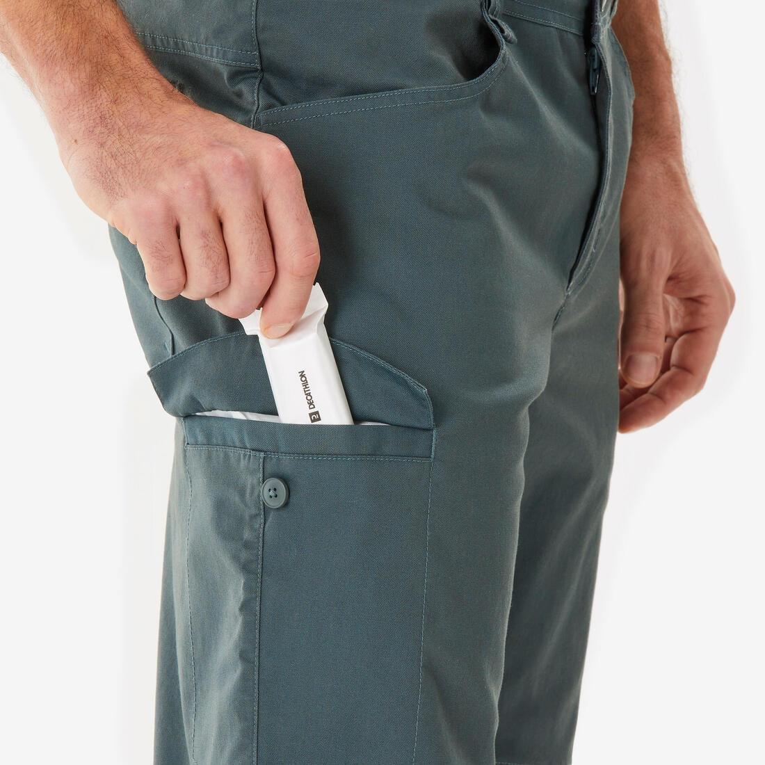 SMOKED GREEN Men's Hiking Bermuda Shorts  NH500, No Color, large image number 6