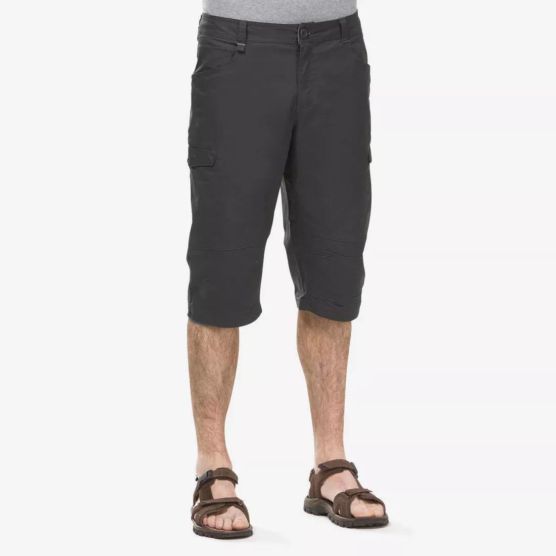 SMOKED GREEN Men's Hiking Bermuda Shorts  NH500, No Color, large image number 7