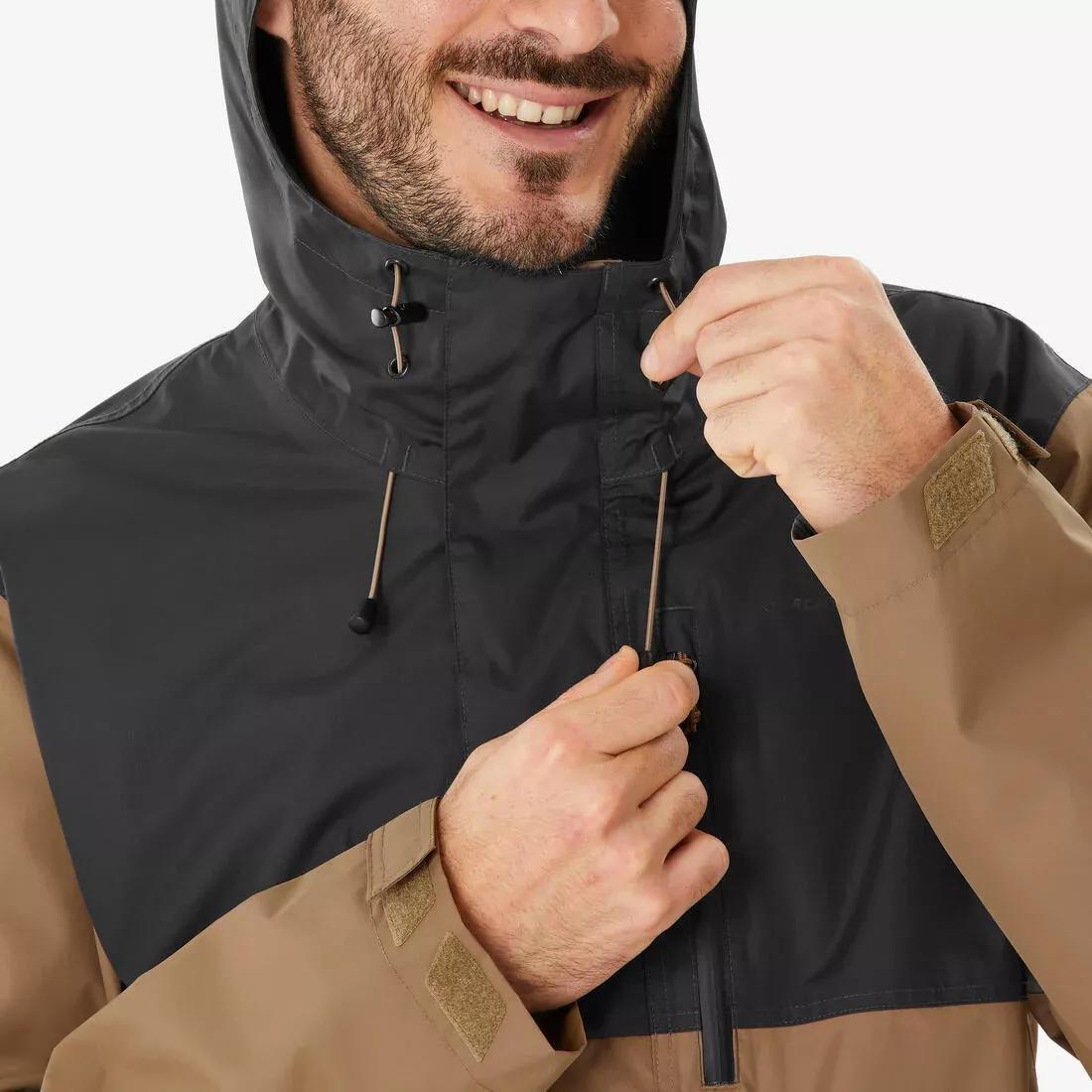 CARBON GREY Men's Waterproof Hiking Jacket NH500 Imper, No Color, large image number 10