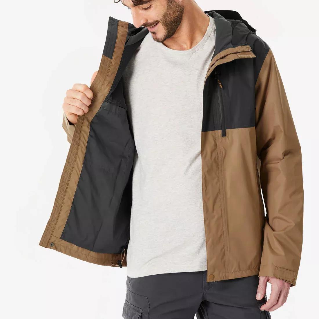 HURRICANE BLUE Men's Waterproof Hiking Jacket NH500 Imper, No Color, large image number 6