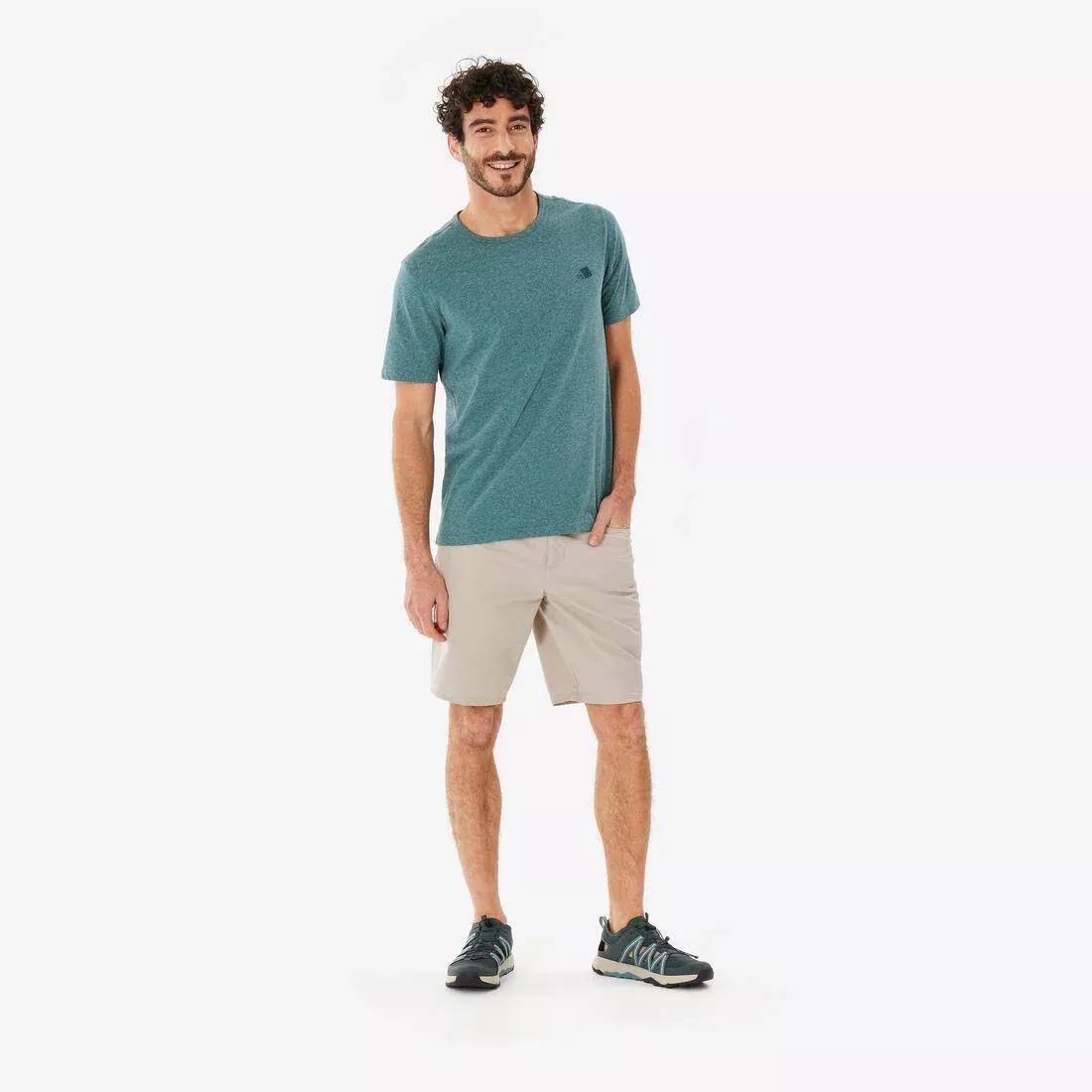 Men Short-Sleeved Hiking T-Shirt - NH100, Blue, No Color, large image number 2