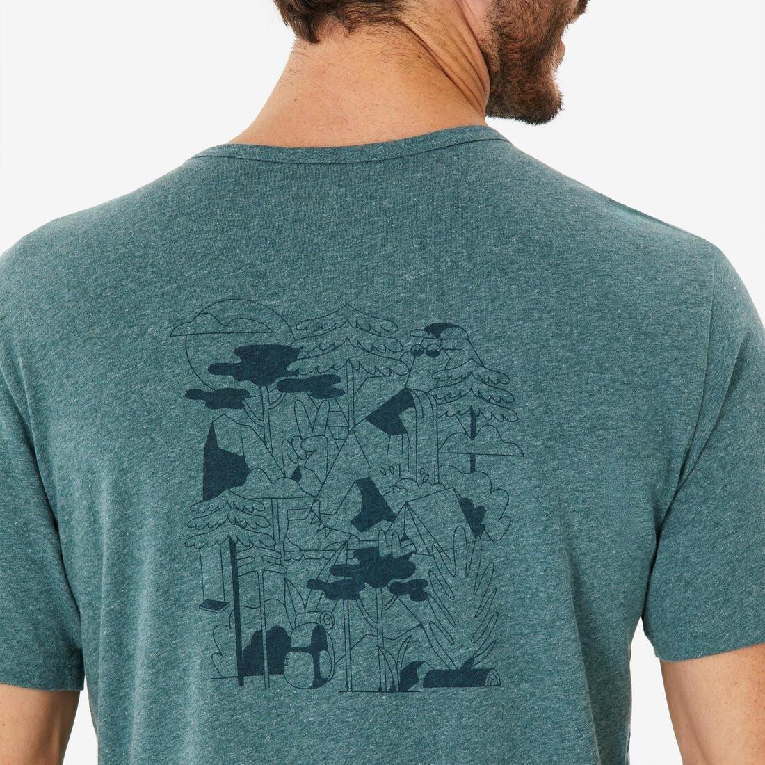 Men Short-Sleeved Hiking T-Shirt - NH100, Blue, No Color, large image number 4