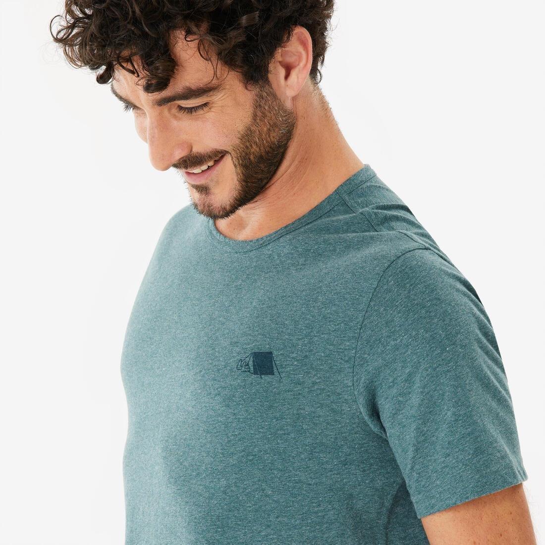 Men Short-Sleeved Hiking T-Shirt - NH100, Blue, No Color, large image number 5