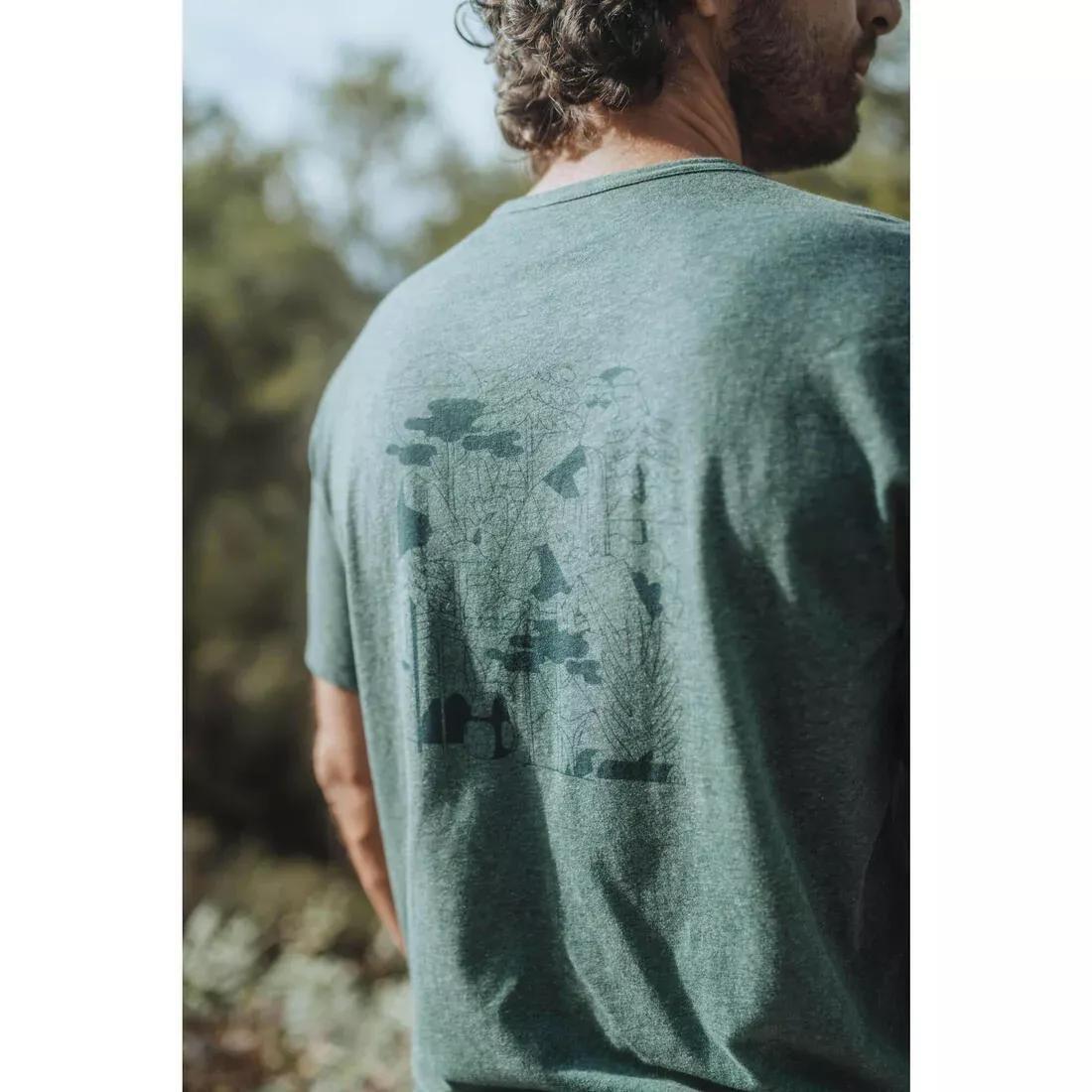 Men Short-Sleeved Hiking T-Shirt - NH100, Blue, No Color, large image number 6