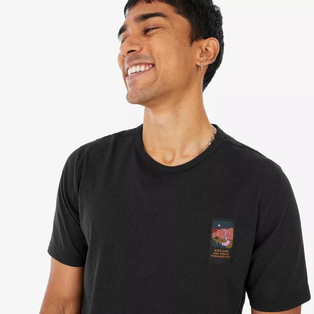 Men Short-Sleeved Hiking T-Shirt - NH100, Blue, No Color, large image number 11