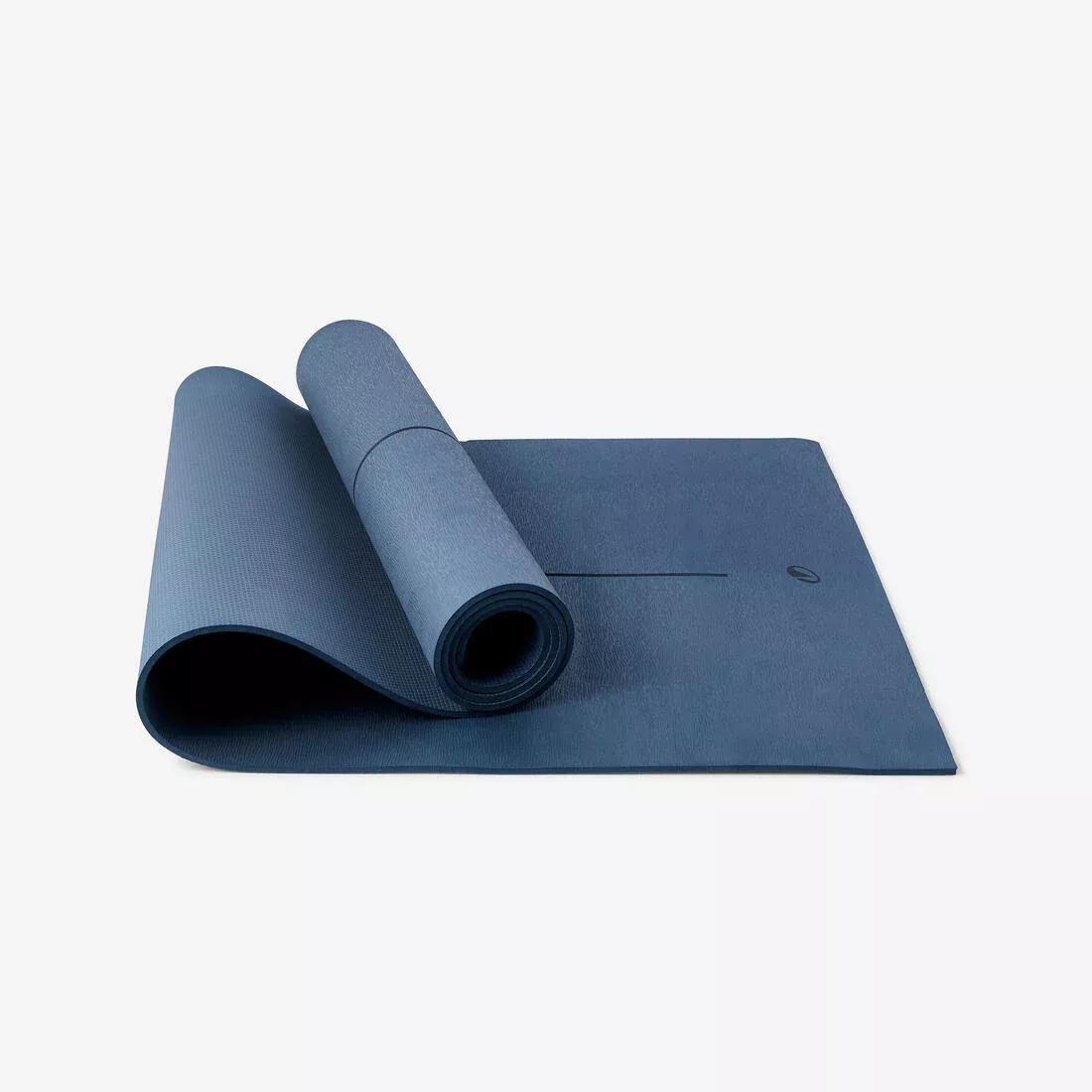 5 mm Grippy and Comfortable Beginner Yoga Mat, Blue, No Color, medium