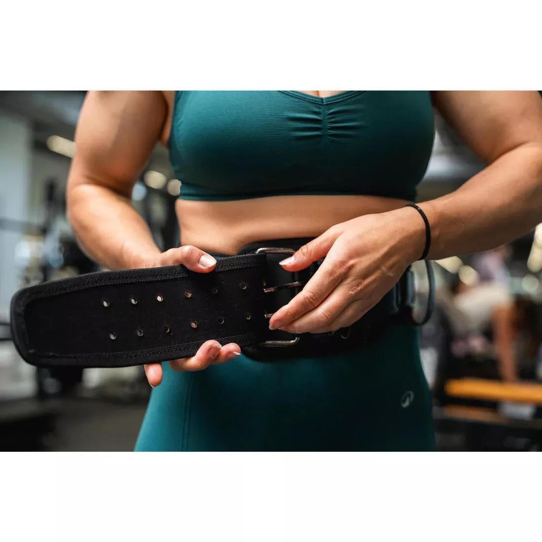 Durable Leather Weight Training Lumbar Belt, Beige, No Color, large image number 6