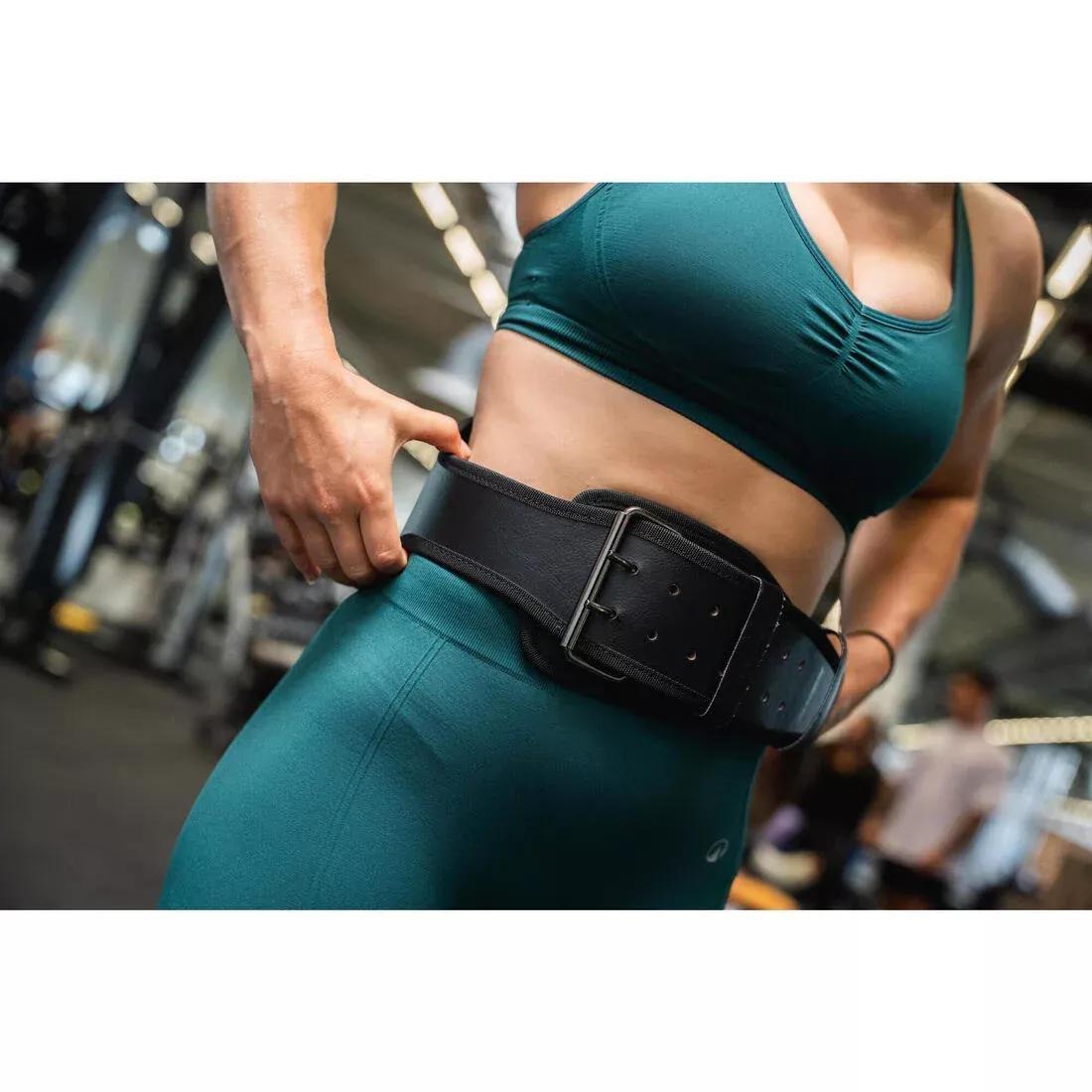 Durable Leather Weight Training Lumbar Belt, Beige, No Color, large image number 7