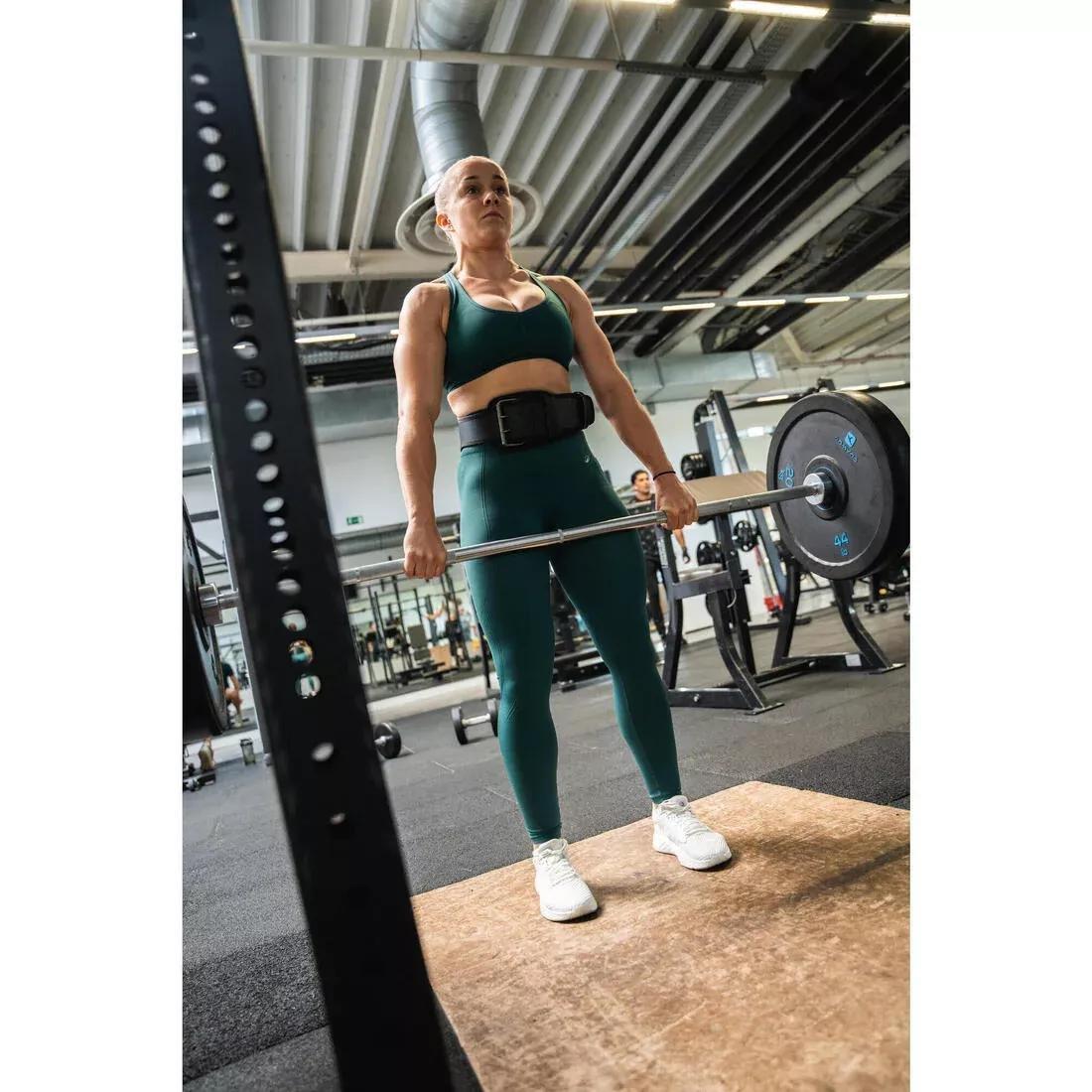 Durable Leather Weight Training Lumbar Belt, Beige, No Color, large image number 8