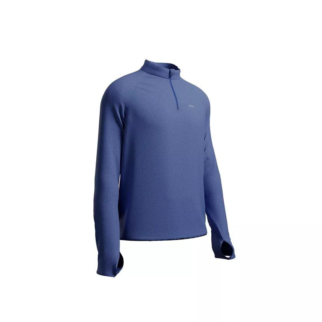 Men Warm and Breathable Half-Zip Long-Sleeved T-shirt - Kiprun Run 100, Beige, No Color, large image number 7