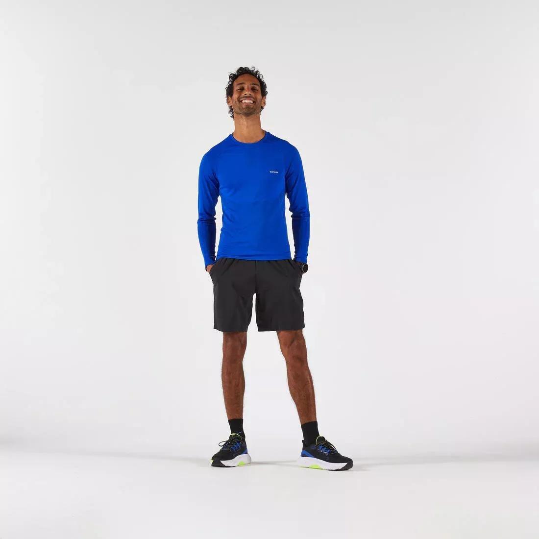 Men's Seamless Long-Sleeved Running T-Shirt - Kiprun Run 500, Blue, 5401_000, medium