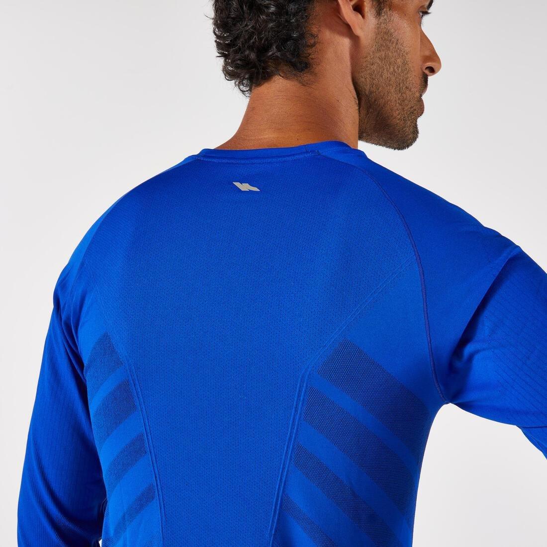 Men's Seamless Long-Sleeved Running T-Shirt - Kiprun Run 500, Blue, 5401_000, large image number 3
